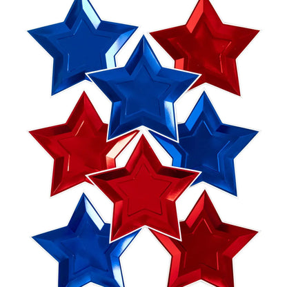 Blue and Red Foil Star Plates