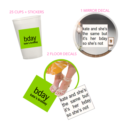 Happy Bratday Birthday Decal Package