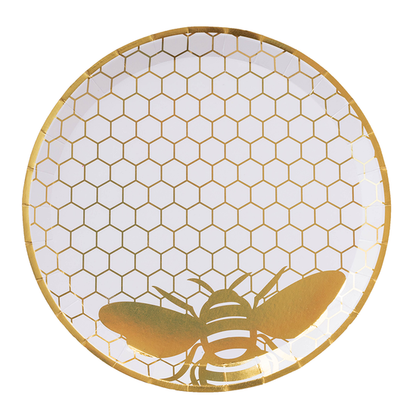 Hey Bae-Bee, Gold Dinner Plates - 8 Pk