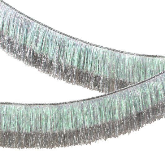 Silver Iridescent Tinsel Fringe Garland