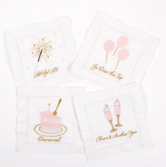 Birthday Girl Cloth Cocktail Napkin Set of 4