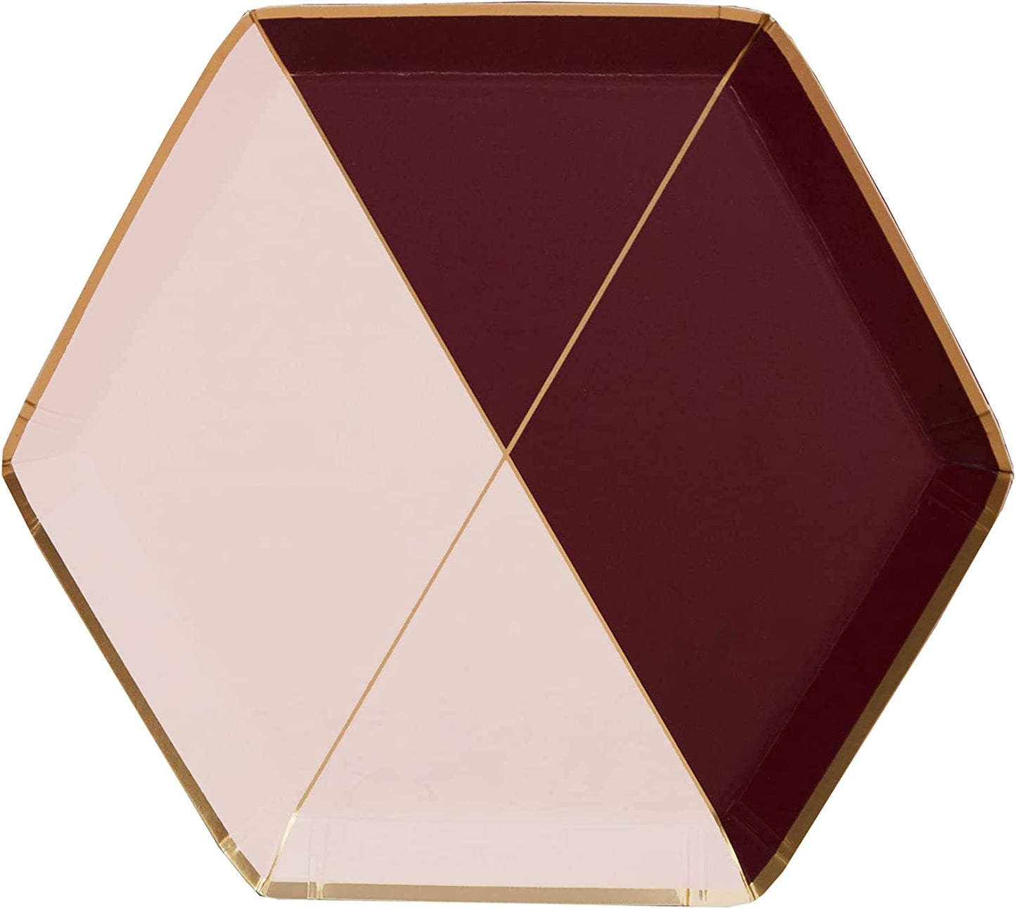 Bordeaux Maroon Pink Colorblock Small Paper Plates