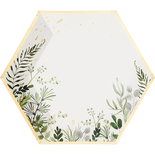 White Botanicals Large Paper Plates