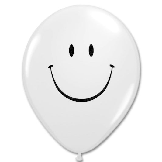 White Smiley - Specialty Color - Quantity: 10 included in Balloon Garland Kit