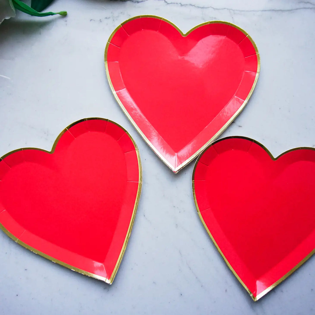 Red Heart Paper Plate