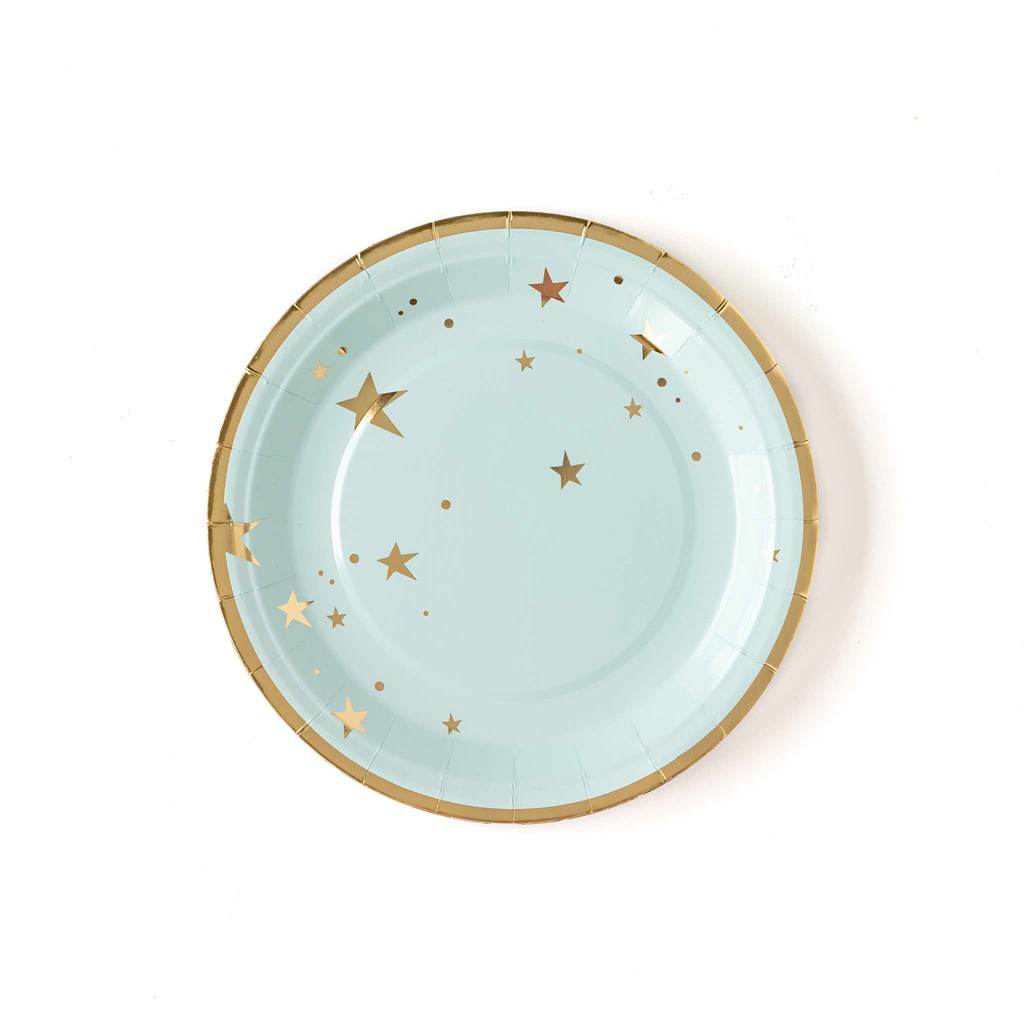 Baby Blue Star Paper Plates