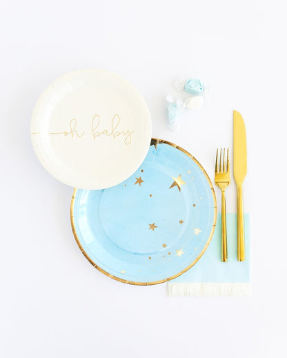 Baby Blue Star Paper Plates