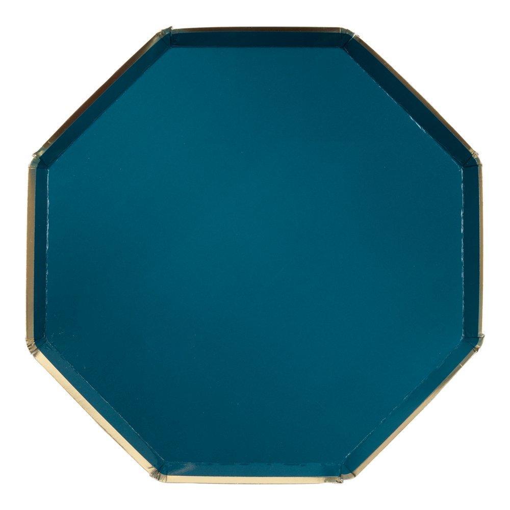 Dark Teal Dinner Paper Plates