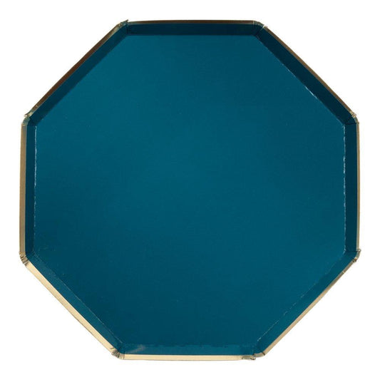 Dark Teal Dinner Paper Plates