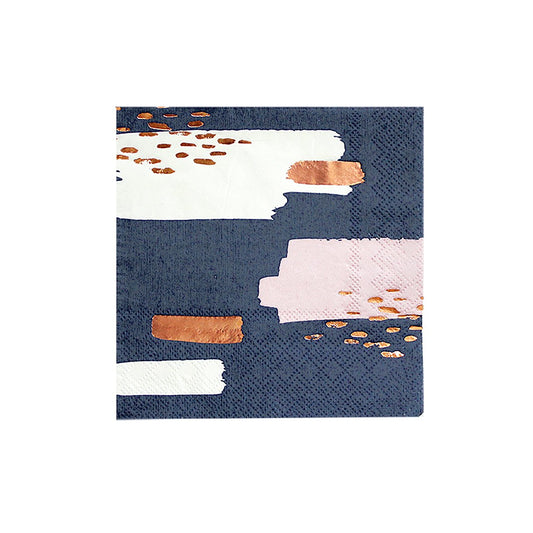 Erika - Navy Abstract Cocktail Paper Napkins