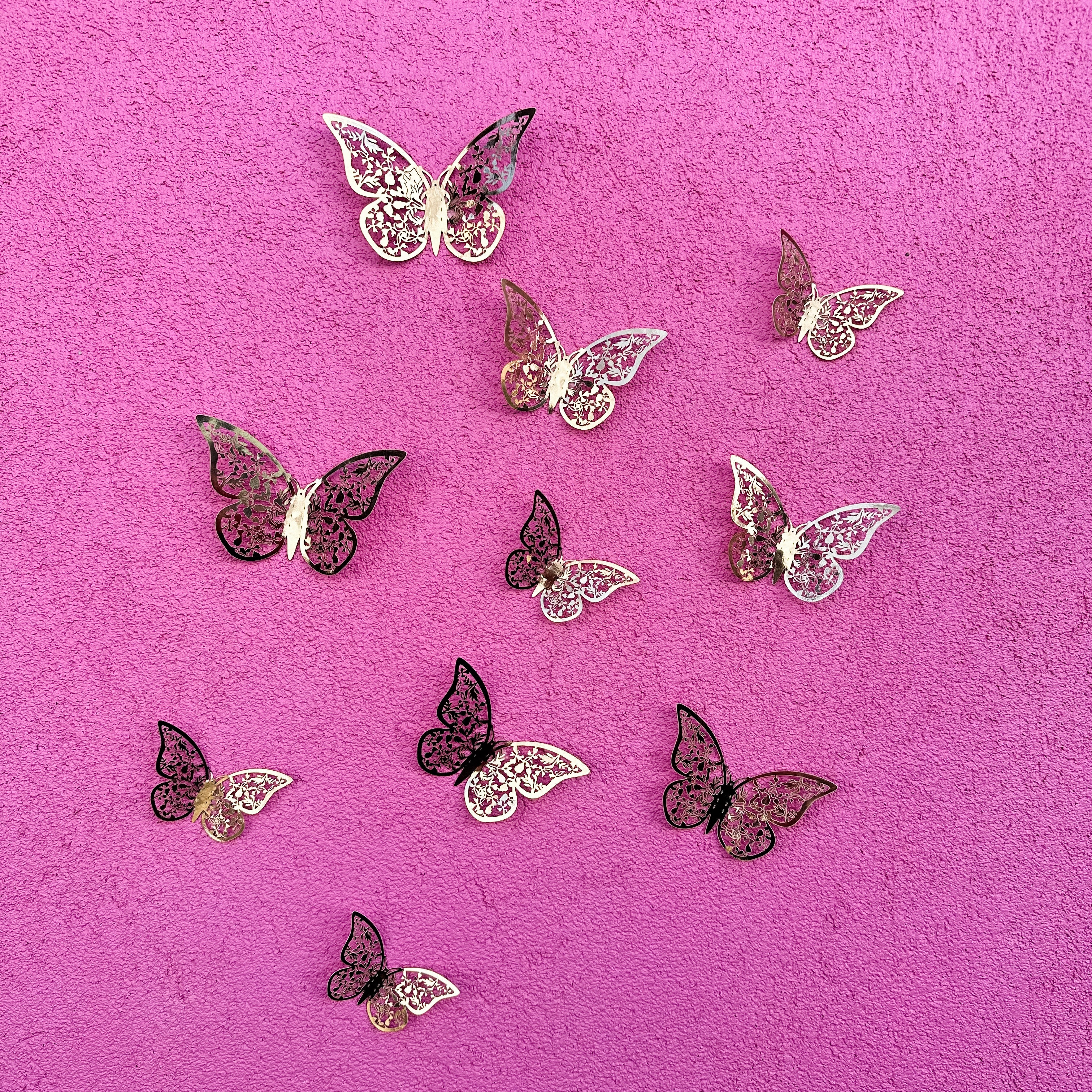 3D Gold Butterflies