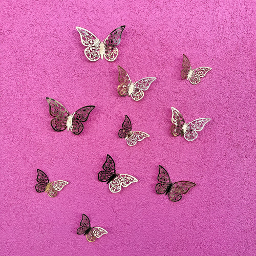 3D Gold Butterflies
