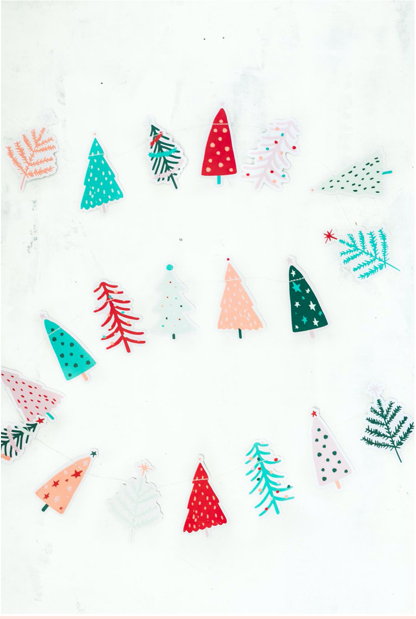 Whimsical Christmas Trees Banner