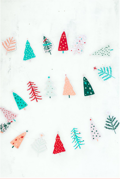 Whimsical Christmas Trees Banner