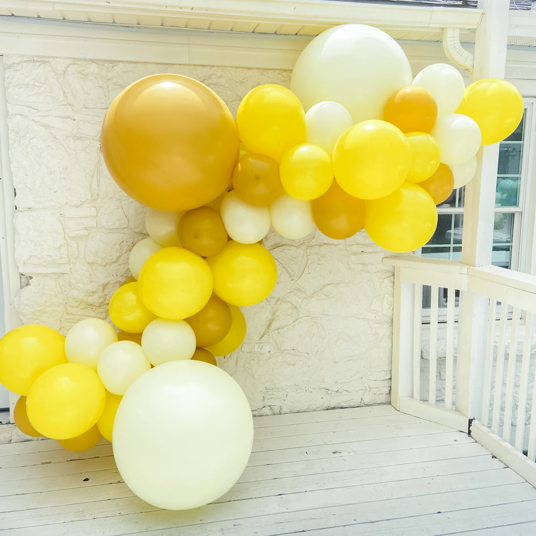 DIY Yellow Balloons Arch Garland Kit, Sunflower Birthday Party