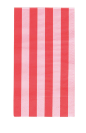 Blush & Cherry Striped Dinner Napkins