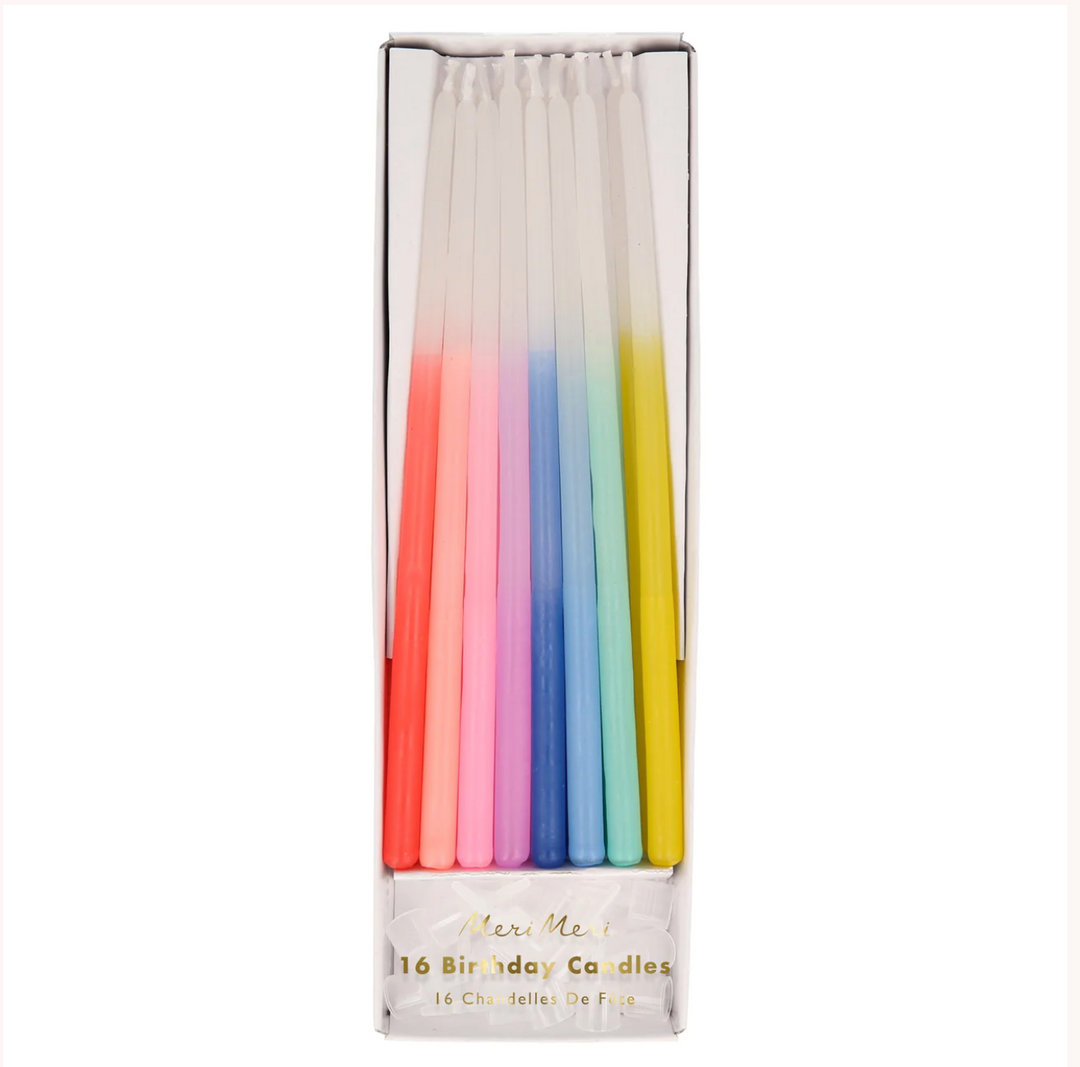 Rainbow Dipped Tapered Candles