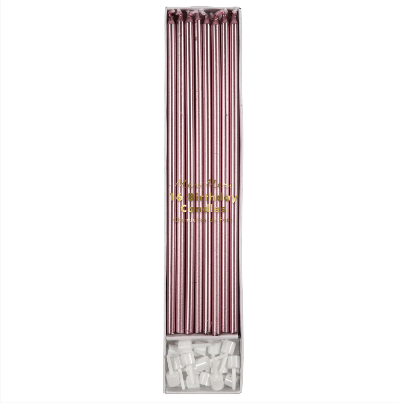 Metallic Pink Long Candles