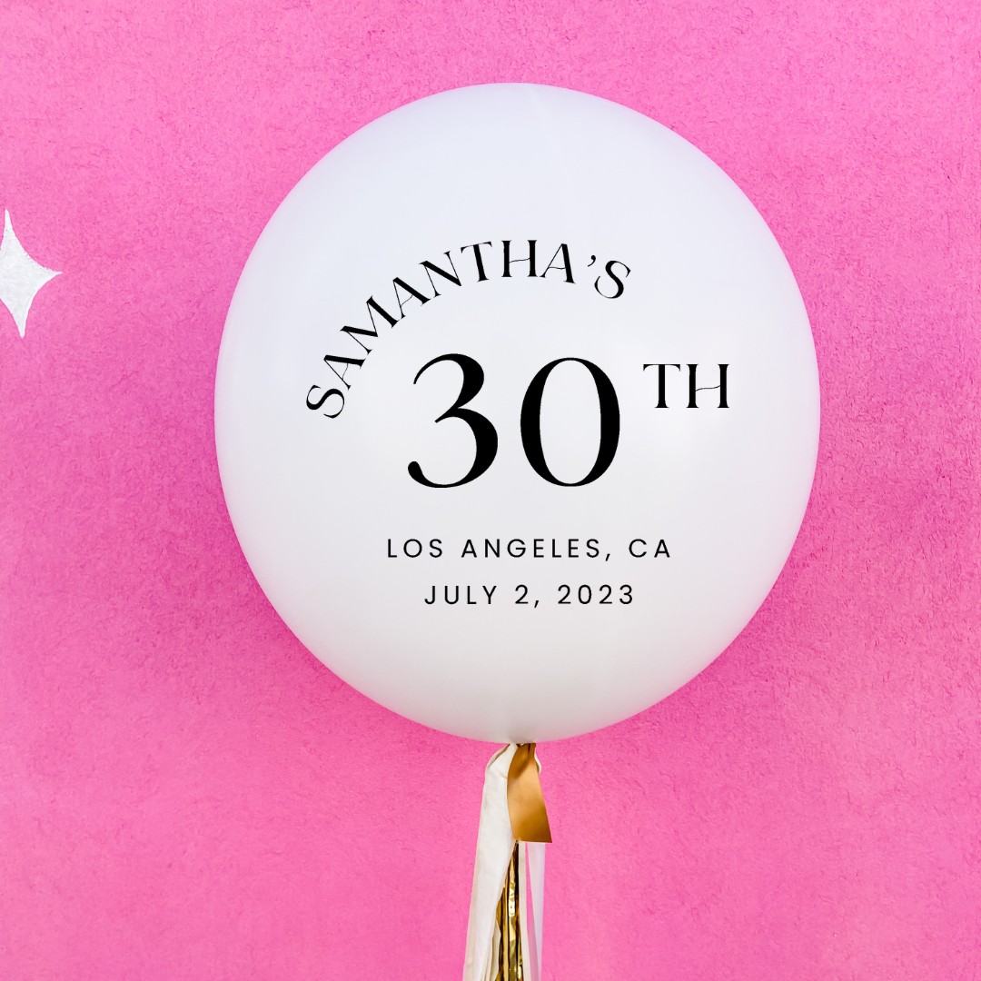 Samantha's 30th Jumbo Balloon