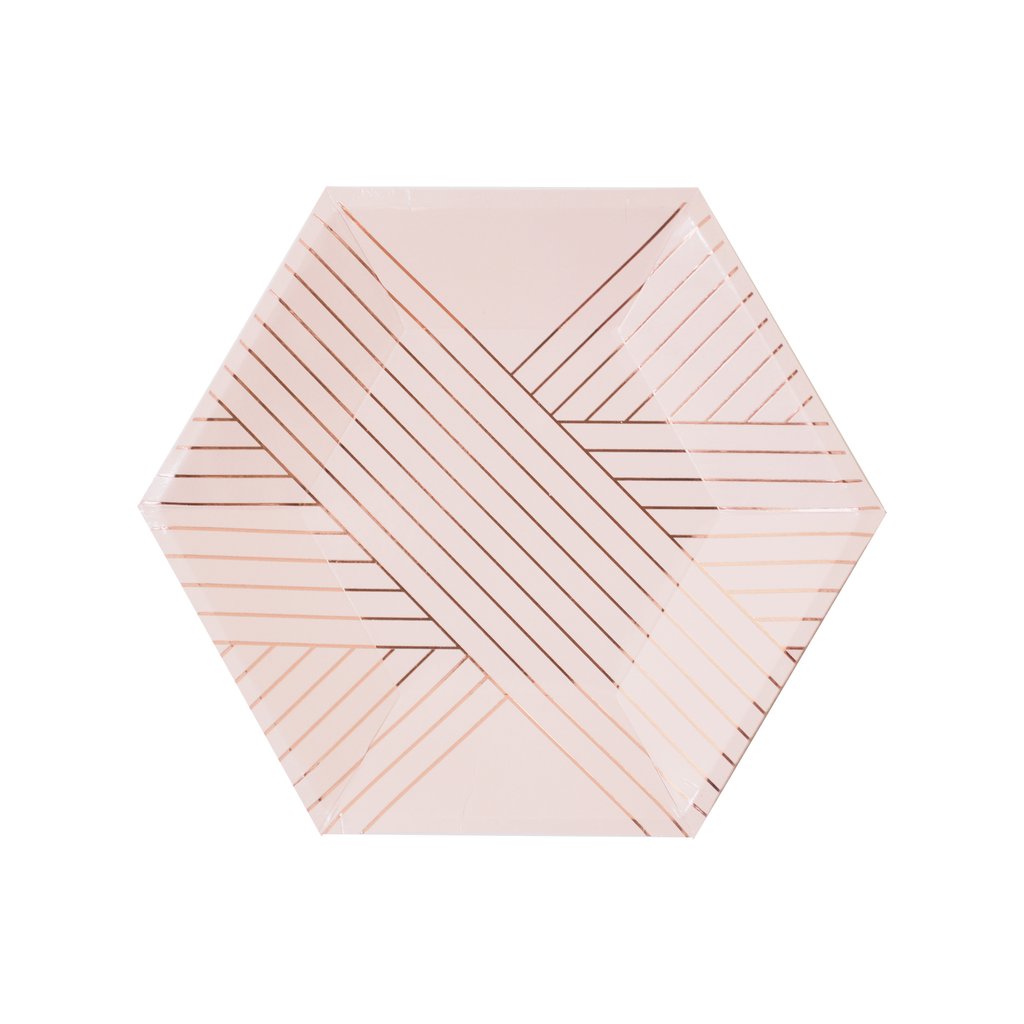 Amethyst - Pale Pink Striped Small Paper Plates