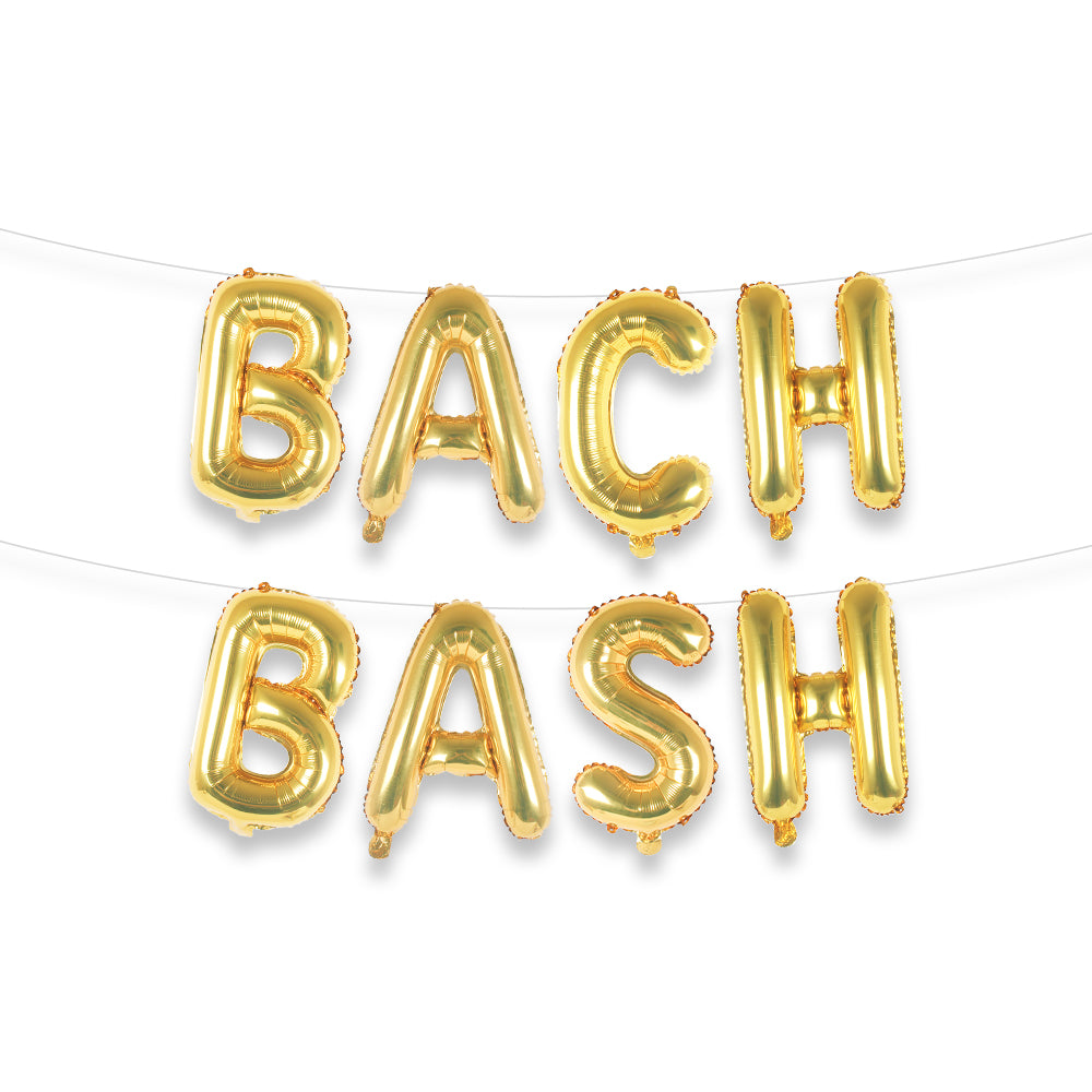 BACH BASH 16" Gold Foil Letter Balloon Banner Kit