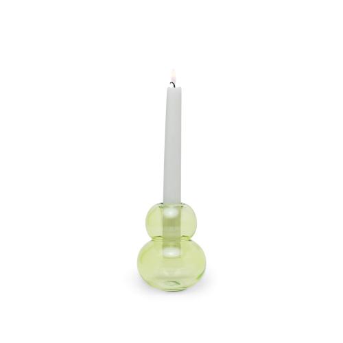 Green Realm Bubble Stack Glass Taper Holder