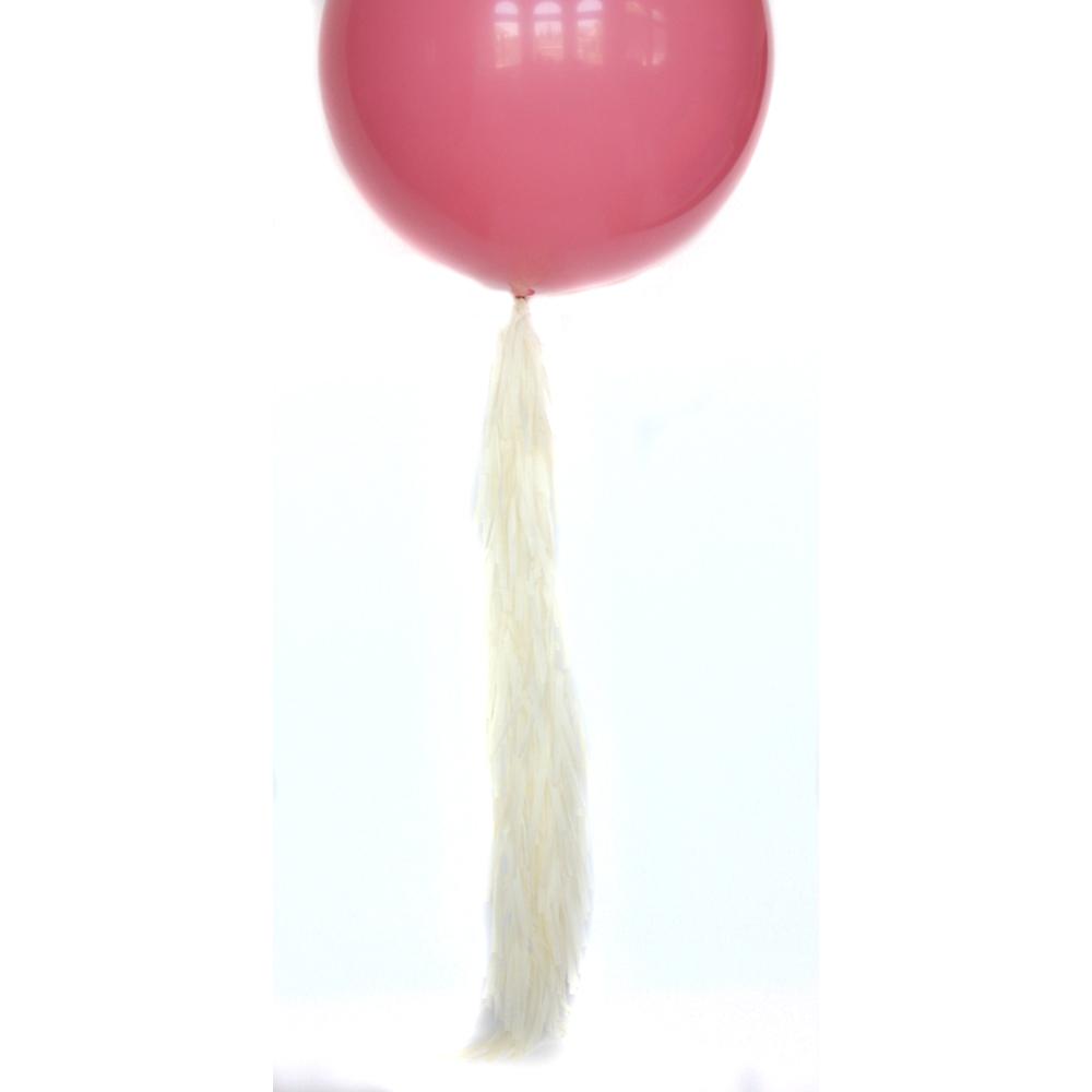 White Frilly Balloon Tassel
